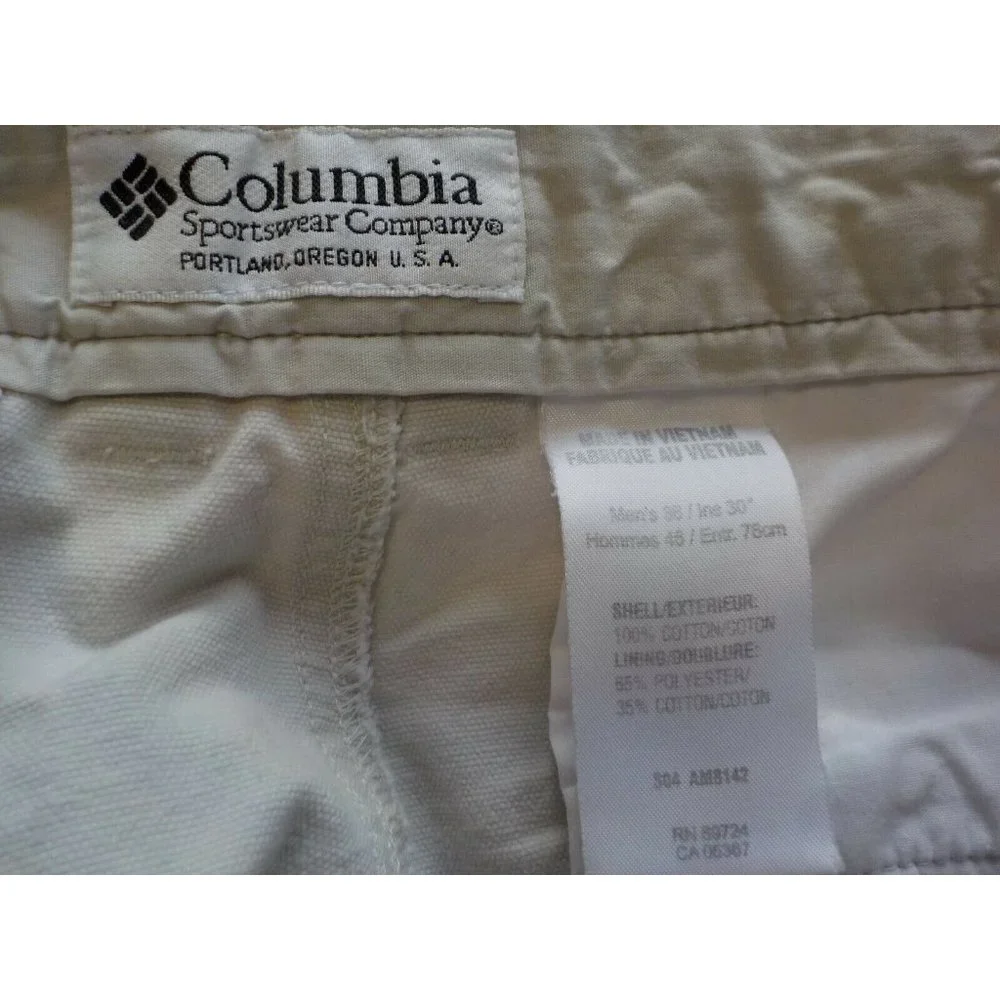 Columbia 6 Pocket Canvas Twill Jeans Off White Mens Size 36 x 29